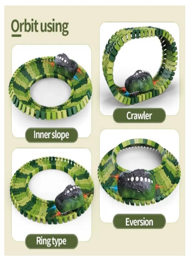 Samtop Dinosaur Train Race Track Set - 183 PCS Flexible Track with Cars, Dinosaur World Road Race Toy for Kids, Boys & Toddlers, Christmas & Birthday Gift - Image 4